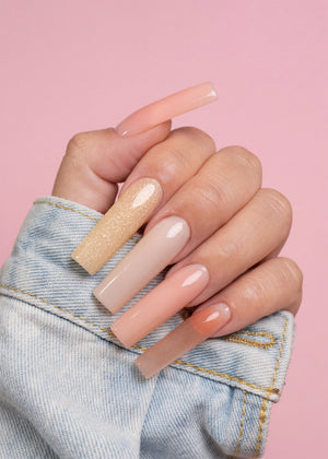 Pinky Swear Me Collection glitter finish acrylic cover powder collection - hand swatch - V Beauty Pure