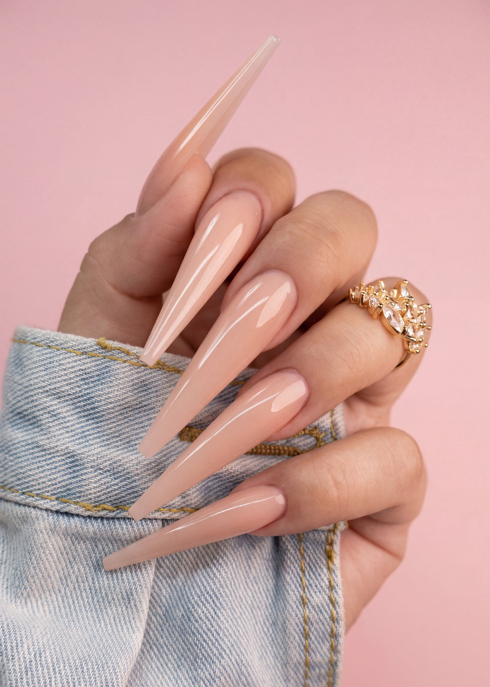 Cross My Heart semi-sheer acrylic cover powder - hand swatch - V Beauty Pure