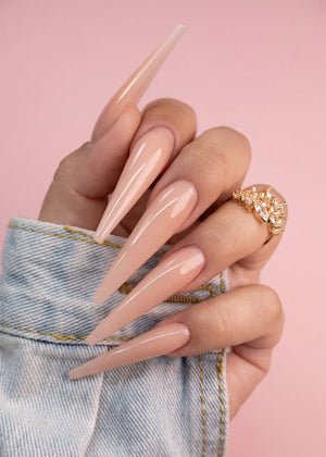 Cross My Heart semi-sheer acrylic cover powder - hand swatch - V Beauty Pure